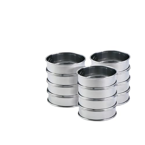12 Uds. Anillos for tarta de muffins, anillo enrollado doble acero inoxidable, Compatible con hacer utensilios for hornear(12PC 10cm)