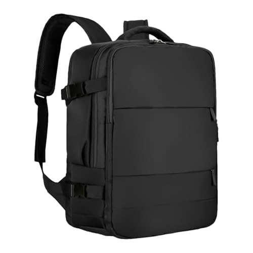 Mochila para ordenador portátil, mochila de viaje, viaje Weekender Bookbag, separación húmeda y seca, antirrobo, aprobado por la aerolínea, impermeable, mochila para mujeres y hom, Negro , Se référer