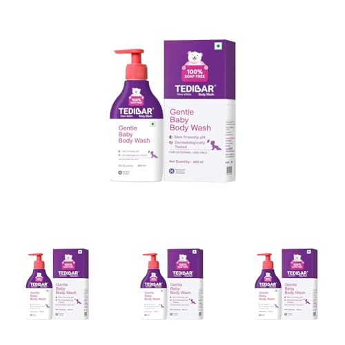 Image of Tedibar Rich Moisturising Baby Body Wash 400ml with Skin Friendly PH | 100% Soap & Alkali Free | Prevents Dryness & Rahses | Dermatologically Test (Pack of 4)