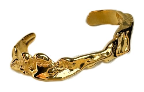 Bracelet jonc ouvert femme plaqué or jaune d'une élégance intemporelle en acier