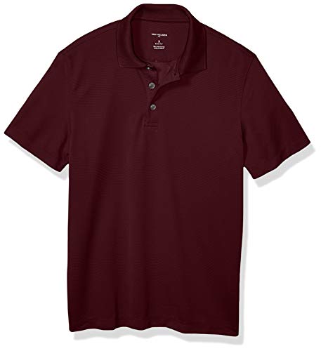 Van Heusen Men's Slim Fit Short Sleeve Air Performance Ottoman Stripe Polo Shirt, White, Medium