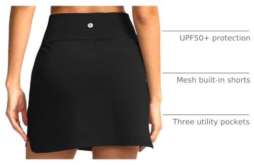 Image of SANTINY Women's Golf Skirts Skorts High Waisted Tennis Skirt Athletic Workout Casual Skorts for Woman with Short Pockets