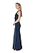 Dress the Population Women's Leighton Crepe, Maxi, Bodycon, High Neck Gown, Peacock Blue, Small