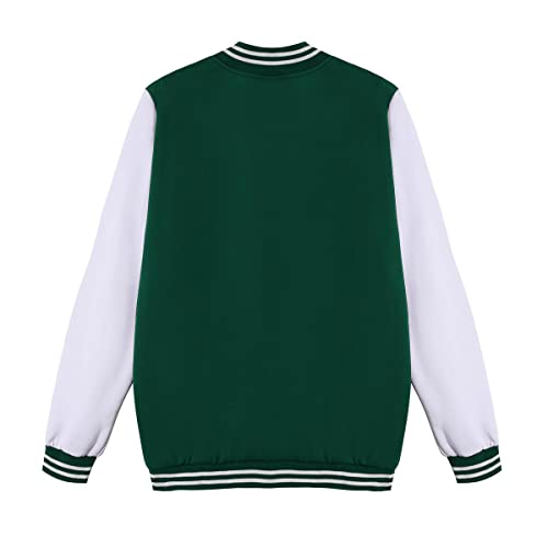 Image of Mowbeat Women Baseball Jacket Varsity Uniform Unisex Adult Long Sleeve Casual Loose Cardigan Men's Track Jacket
