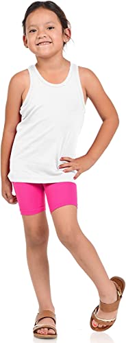 Gilbins Girls Above Knee Seamless Solid Colors Nylon Bike Shorts for Sports Or Under Skirts, 6 Pack2