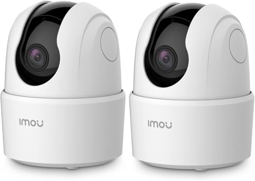 Imou 2K Überwachungskamera Innen 360° WLAN Baby Kamera mit AI Personen-/Geräusch-/Bewegungserkennung, Nachtsicht, Hunde Kamera Überwachung Innen mit APP, Zwei-Wege-Audio, Sirene (2Pcs)
