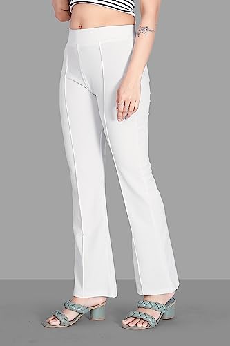 Image of Women's High Waist Bell Bottom Trouser, Elastic Flared Bootcut Pants