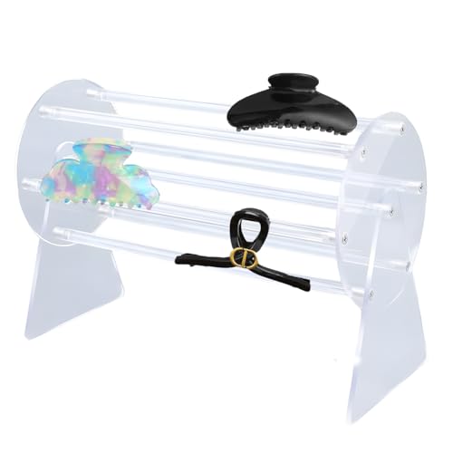 Organizador de pinzas para el cabello Zbozzba de acrílico giratorio de 360°,soporte para pinzas de garra,accesorios y pasadores, almacenamiento de gomas para el cabello,soporte para gomas para Organizador de pinzas para el cabello Zbozzba de acrílico giratorio de 360°,soporte para pinzas de garra,accesorios y pasadores, almacenamiento de gomas para el cabello,soporte para gomas para