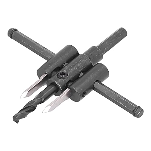 XHTLLO Adjustable Circle Hole Cutter Saw Kit Wood Drill Bit for Woodworking DIY, Round Cutting Tool[30-120 mm]