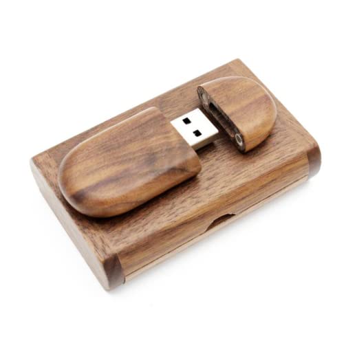 Clé USB gravée en bois de noyer massif 128GB, coffret artisanal luxe