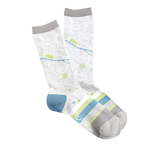 Fisura – Calcetines originales mujer. Calcetines para regalo. Par de calcetines altos. Composición: algodón y poliéster. Talla: 35-41. (París, multicolor)