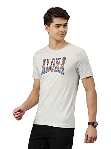 Image of Dixcy Scott Mens Typography Print Regular Fit Round Neck Cotton Tshirt (Pack of 1)