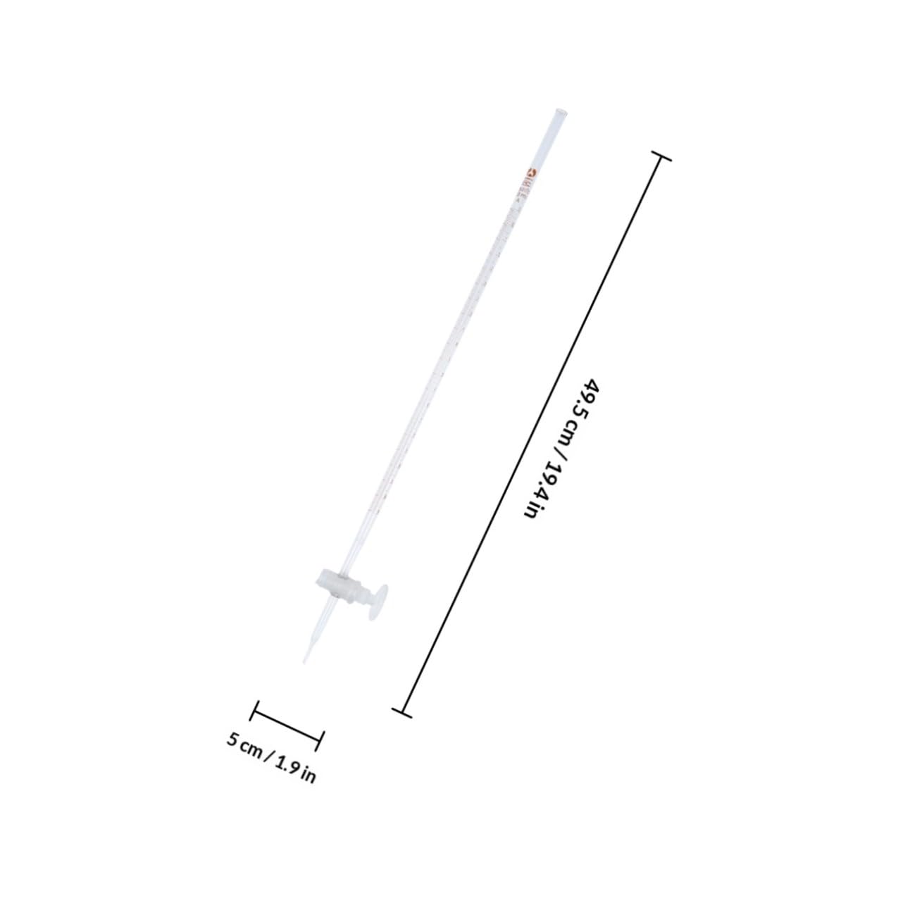 Mipcase Labors Borosilikatbürette Säureglasbürette Säurebürette Gerade Bohrung Glasbürette Chemisches Titrierrohr Rohr Laborglasinstrument mit Absperrhahn für Die Realschule (10Ml)