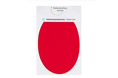 Rodilleras para chándal | Parches termoadhesivos para reparar ropa deportiva. 6 Coderas o rodilleras de 13,9 x 9,3 cms. Color: Rojo