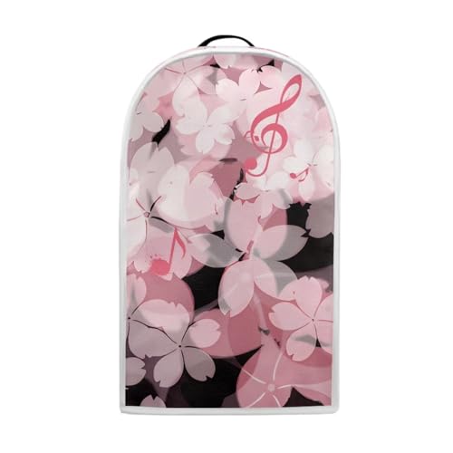 Image of Talayituse Music Note Cherry Blossom Print Blender Dust Cover, Fingerprint Protection Cover for Stand Mixer or Coffee Machine, Home Kitchen Appliance Covers for Stain Dust Resistant Supplies