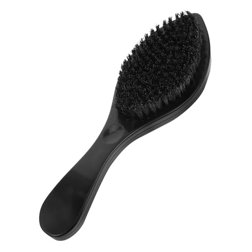 TOVINANNA メンズの油っぽいヘアスタイル men man メンズヘアブラシ 男性のひげグルーミングブラシ 木製ハンドルひげグルーミングブラシ 木製ハンドル付きひげブラシ 剛毛 Black