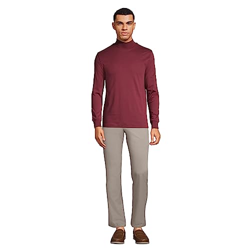 Lands' End Mens Long Sleeve Supima Mockneck Rich Burgundy Tall XX-Large4
