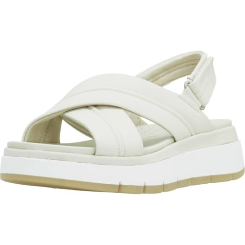 Clarks   Tuscan Cross, Sandalia De las mujeres, Cream Leather,