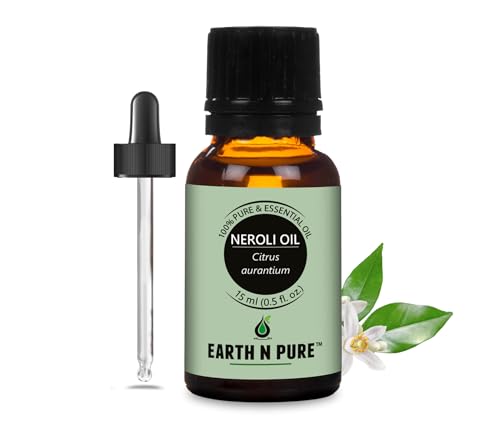 Image of Earth N Pure Neroli Essential Oil Natural and Therapeutic Grade with Glass Dropper 15 ml