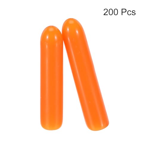 Image of MECCANIXITY 200pcs 2mm Rubber End Caps Cover PVC Vinyl Screw Thread Protector Round Wire Shelf Caps for Screw Bolt Pipe Fence Post, Orange