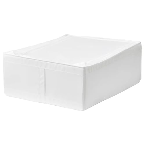 Ikea Estuche de almacenamiento de paños para el hogar, 44 x 55 x 19 cm (blanco), la tela está hecha de poliéster reciclado (302.903.62)
