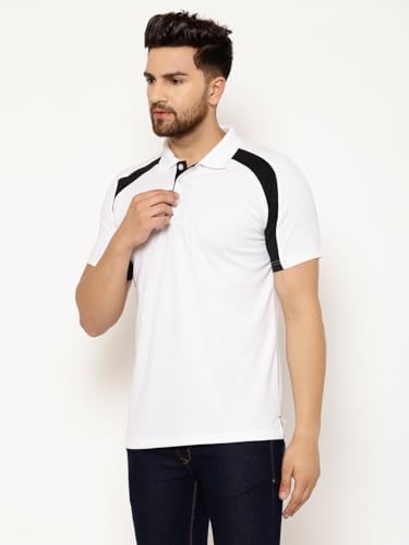 Image of EPPE Men's Polo Neck Solid Slim Fit Activewear Half Sleeve Dryfit Micro Polyester Sportswear | Casual wear T-Shirt