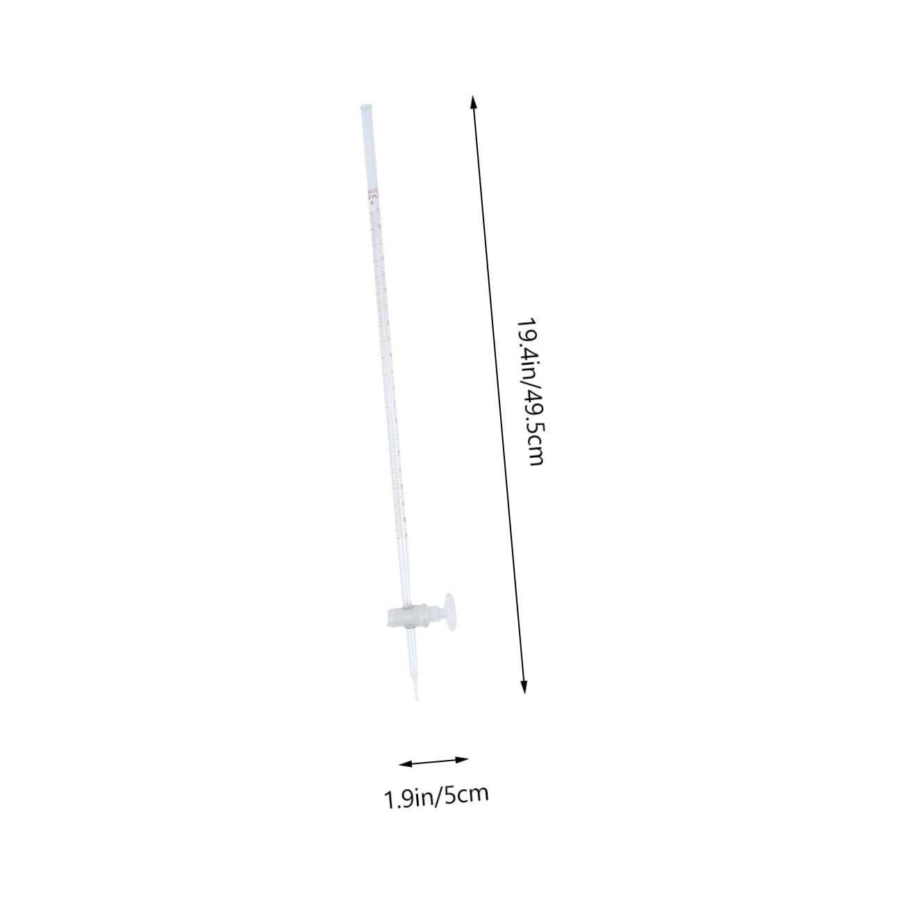 COLLBATH Burette de laboratoire chimique en verre borosilicate - Idéal pour la titration acide Équipé d'un robinet d'arrêt - Convient aux classes scolaires et aux expériences scientifiques