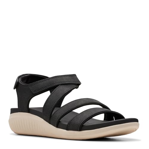 Sandales compensées Clarks Glide Hi Ella noires en 37.5 : un confort absolu et amorti optimal