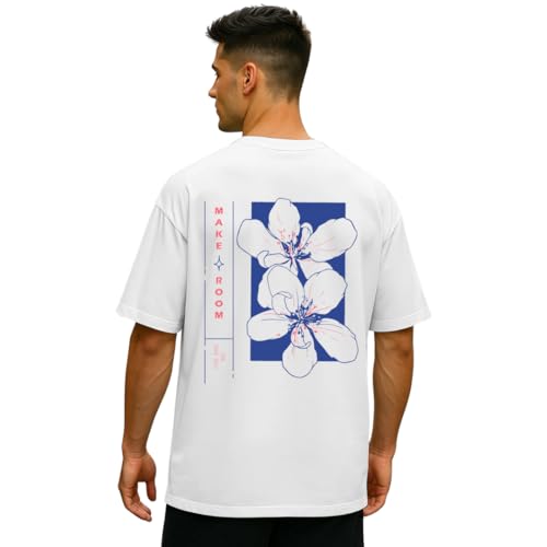 Image of Nobero Men's Oversized Graphic T-Shirt for Men | Soft Cotton | Drop Shoulder Relaxed Fit | Printed Casual Tshirt for Men