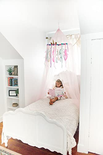 Unicorn Princess Bed Canopy For Girls - Unicorn Kids Canopy For Bed - Bed Netting Canopy For Girls - Hanging Reading Nook Canopy For Girls Room - Little Girls Canopy For Queen Bed With E-Book #TOP6