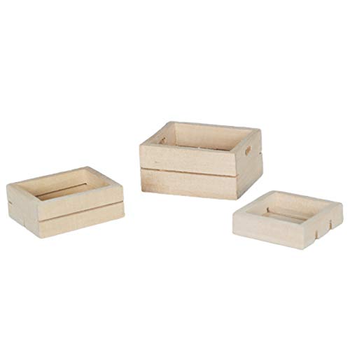 Walbest Cesta para casa de bonecas, 3 peças de cesta de frutas, modelo de alta simulação de casa de