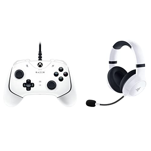 Razer Wolverine V2 Wired Gaming Controller + Kaira Wireless Gaming Headset Bundle for Xbox Series X|S, Xbox One, PC - White