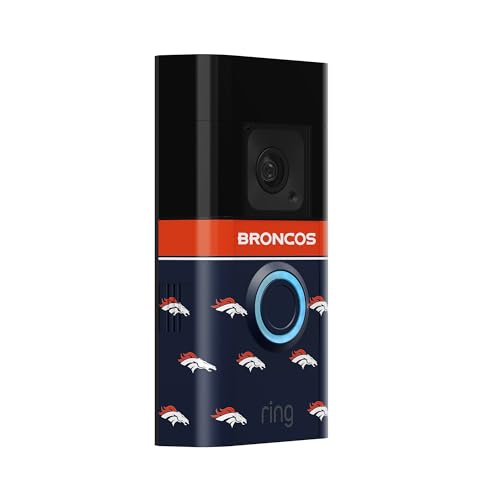 Image of All-New Limited Edition, Official NFL Faceplate for Ring Doorbells - Video Doorbell 3, Video Doorbell 3 Plus, Video Doorbell 4, Battery Doorbell Plus, and Battery Doorbell Pro | Denver Broncos