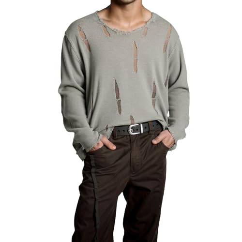 Jersei de hombre cómodo para evitar el frío con estilo informal desgastado