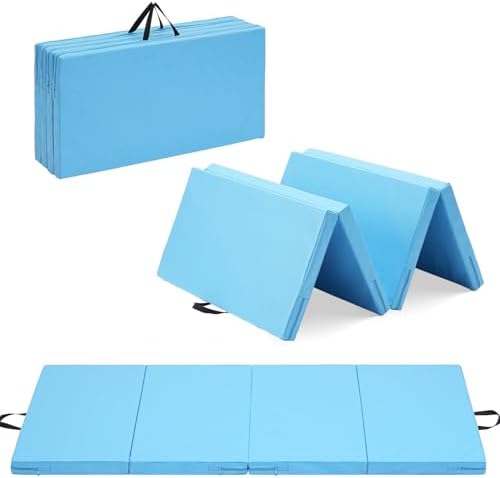 Gymnastics Mat, 3'x6'/4'x8' Thick Folding Kids' Gymnastic Tumblin...