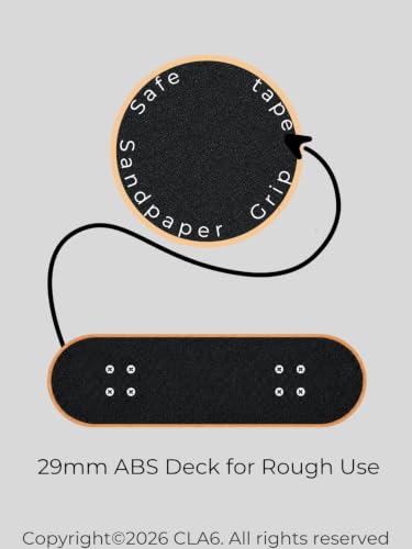 Image of CLA6 Fingerboard Kit | Complimentary Tool, Extra Wheels and Screws | Durable ABS Deck for Rough Use | Safe Sandpaper Grip Tape | Lightweight Non-Bearing Wheels |