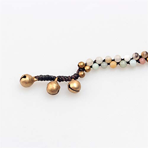 Image of kelistom Bohemian Ankle Bracelets for Women Handmade Natural Stone Beaded Chain Anklet