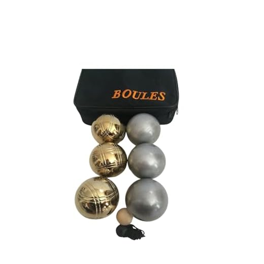 Unique 6 Ball 73mm Metal Bocce/Petanque Set with 3 Grind Sand Balls and 3 Gold Balls