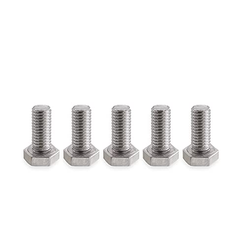 VictorsHome M8 Hex Bolts Screws, M8-1.25 x 16mm 304 Stainless Steel Fully Threaded Hex Head Bolt 5pcs, Silver, M8x16mm