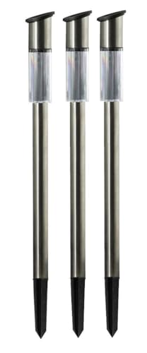 Borne solaire haute acier inoxydable x3 luminaire extérieur jardin allée