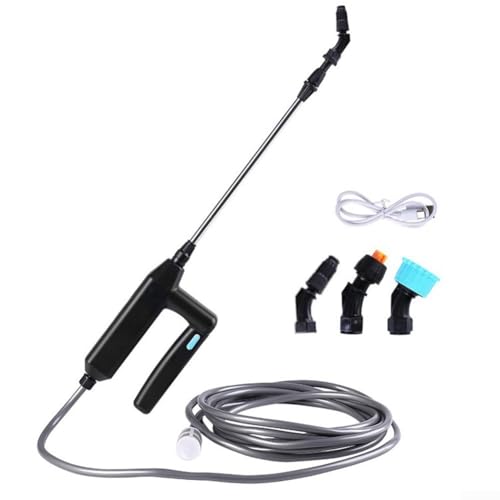 Feeshoppher Pulverizador eléctrico de jardín automático, pulverizador de riego eléctrico recargable por USB, con varilla de pulverización extendida de 5 m/3 m/8 m, manguera para limpieza de riego, uso