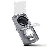 Premium Zeitschaltuhr Aussenbereich - 1 Stück - Zeitschaltuhr Steckdose außen IP44, mechanischer Zeitschalter analog außen - Outdoor Timer, Zeitschalter für Steckdose außen, hohe Schaltleistung