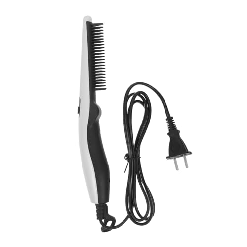 WOFASHPURET 1Pc Electric Hairdressing Comb Multi Purpose Beard Straightening Brush for Men Portable Hair Straightener with Quick Heating Technology Safe Design for Home