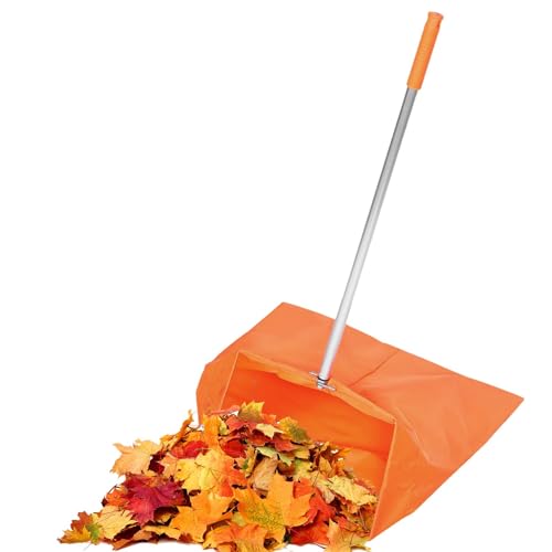 Recogedor con Mango, recogedor de Polvo de Mango Largo para residuos de jardín, recogedor ergonómico con Bolsa colectora, Bandeja de Recogida de jardín para casa, Cocina, habitación, Suelo Interior