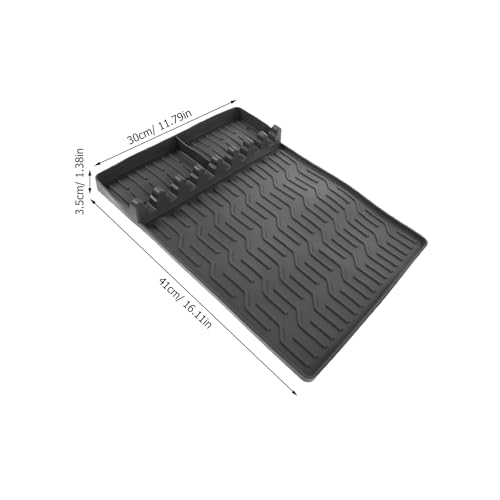 Tapis de cuisson grand format en silicone gris pour spatule et ustensiles