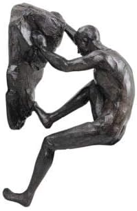 1x Rock Climber Figurine climbing with both hands - Bronze Colour wall hanging Ornament Statue Home Art Decoration