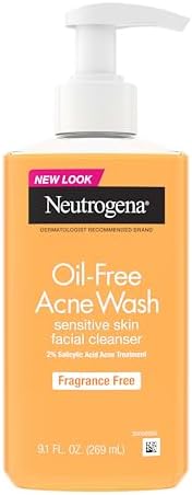 Neutrogena Oil Free Acne Face Wash, Fragrance Free, 9.1 fl oz