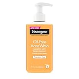 Neutrogena Oil-Free Acne Face Wash, Fragrance Free, Sensitive Skin Facial Cleanser with 2% Salicylic Acid Acne Treatment for Face, 9.1 Fl Oz