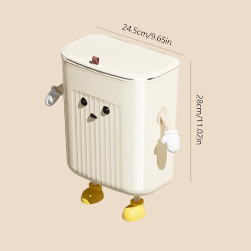 Bote de basura colgante con tapa para cocina y baño miniatura 2