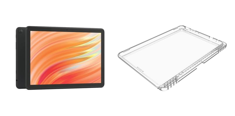 Tablet Bundle: Includes Amazon Fire HD 10 tablet, 10.1" (2023 Release) | 32 GB | Black &amp; Made for Amazon Clear Case